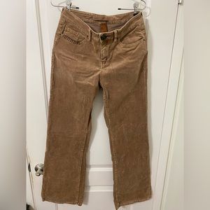Christopher Blue tan corduroy bootcut pants.